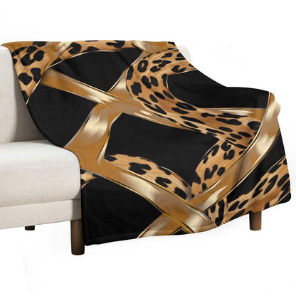 Stylish Leopard Splash Flannel Blanket Soft Warm
