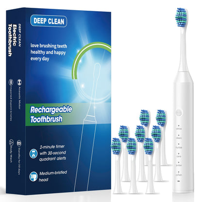 USB Rechargeable Electric Toothbrush for Adults 6 Cleaning Modes Auto Timer Oral Care Gift Teeth Whitening Gum Care Deep Cleaning Massage