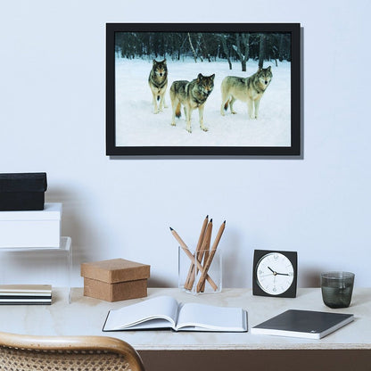 Nature Wolf Canvas Painting Howling Animal Wall Decor-06