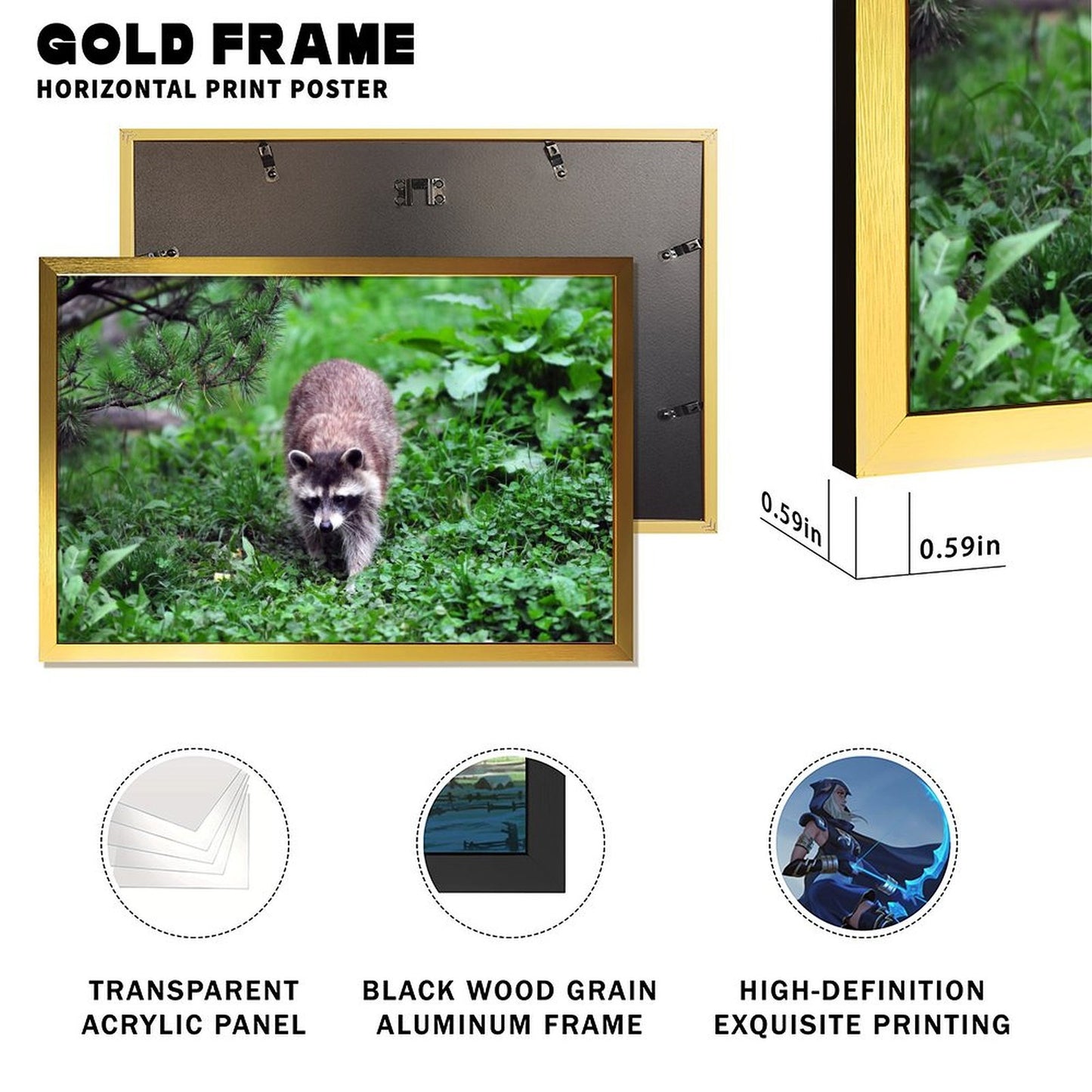 Nature Animal Wall Art Cute Raccoon in Tree Decoration-07