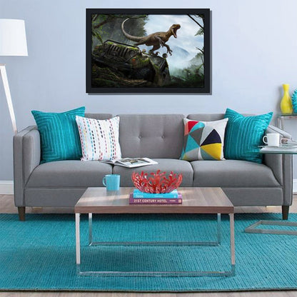 Realistic T-Rex Wall Art Framed Canvas Painting-04