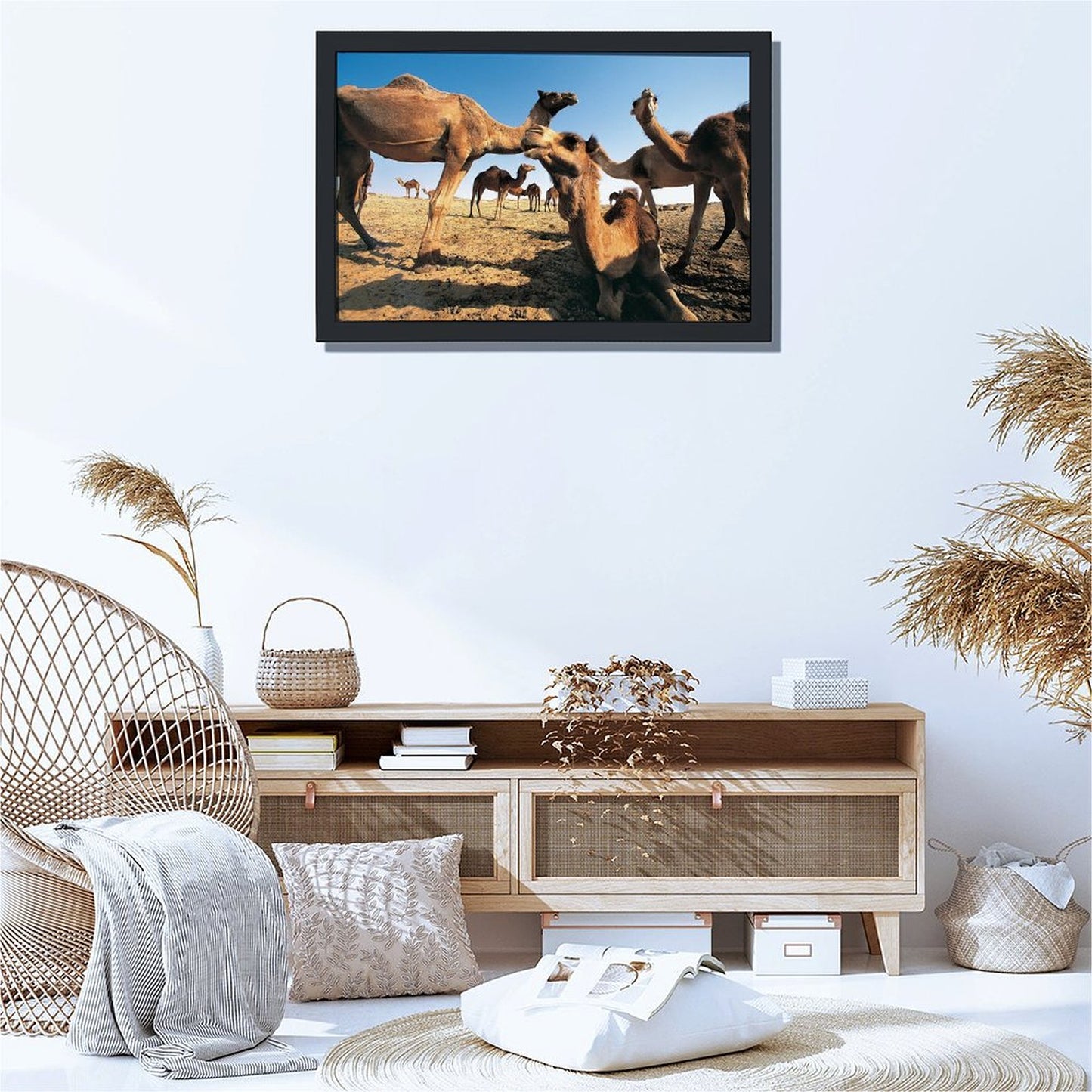 Desert Camel and Pyramid Canvas Art Modern Home Decor-02