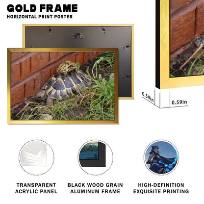 Nature Animal Wall Picture Turtle Among Flowers Artwork-19