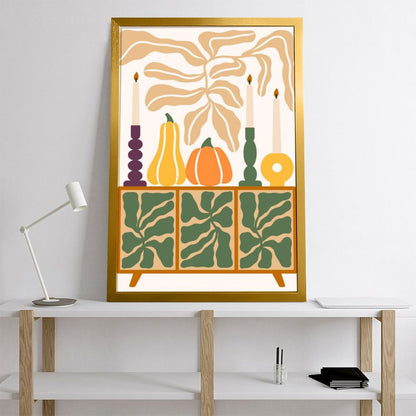 Pumpkin and Leaf Canvas Art with Acrylic Cover 41