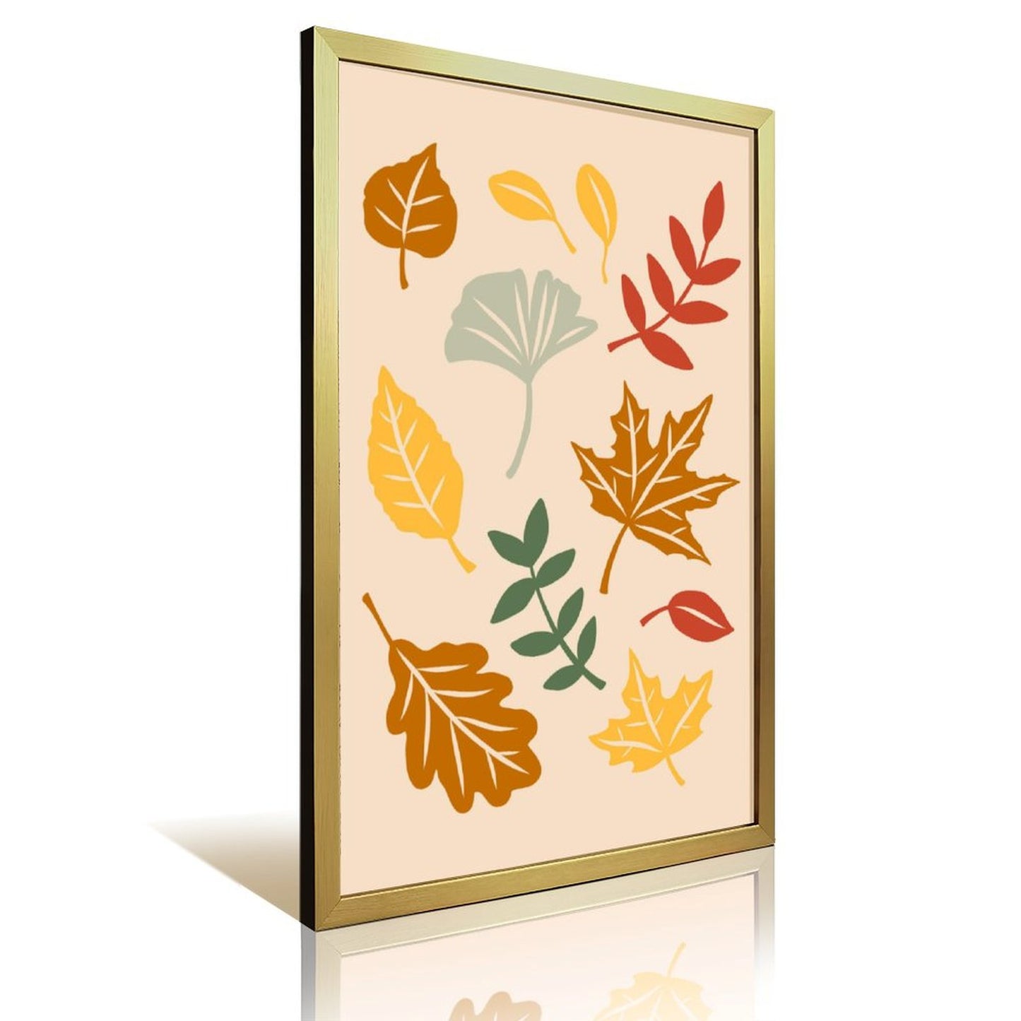 Autumn Leaves Art Print, Minimalist Fall Foliage Wall Decor-16