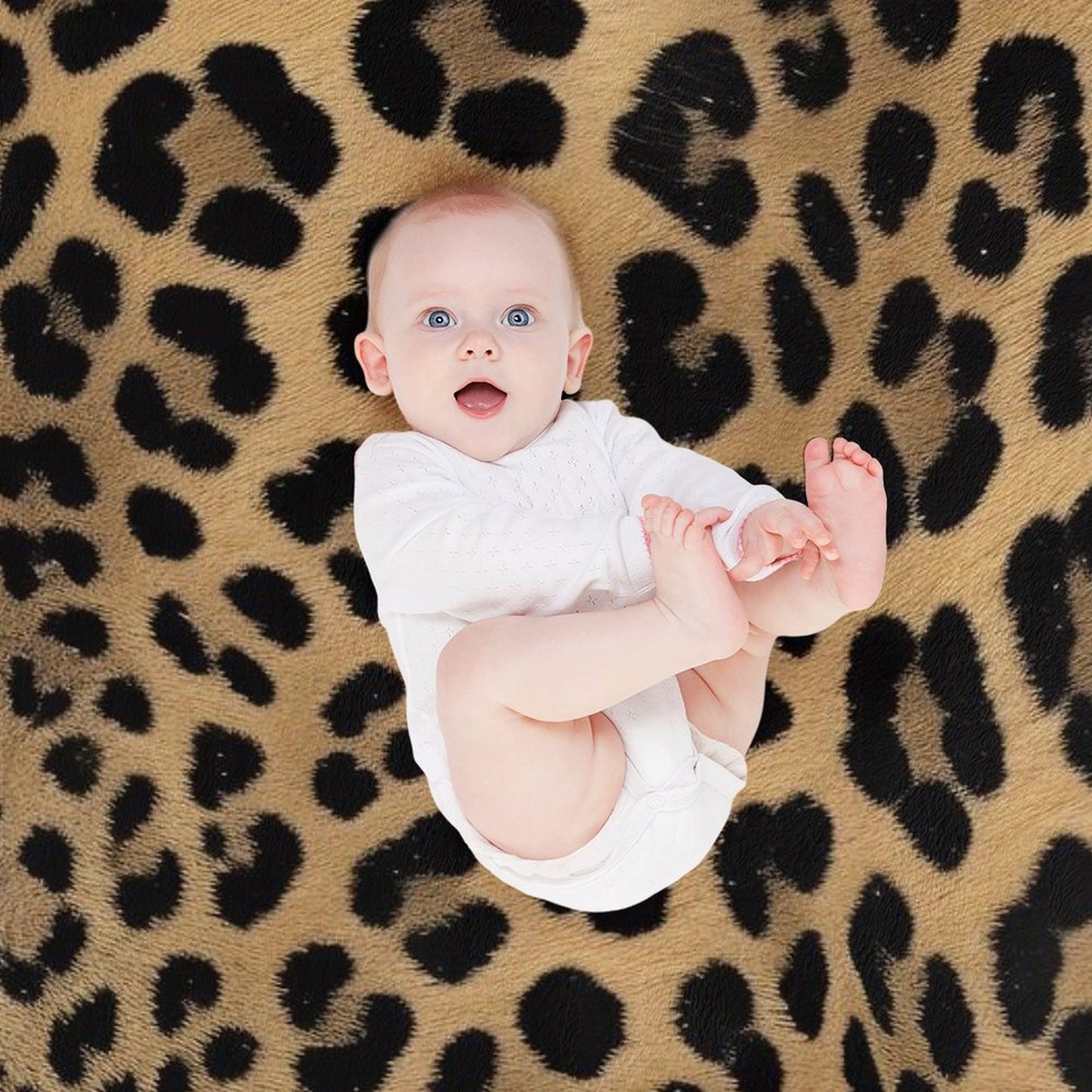 Cozy Anti-Pilling Flannel Throw Gold Leopard