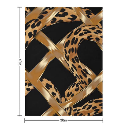 Stylish Leopard Splash Flannel Blanket Soft Warm