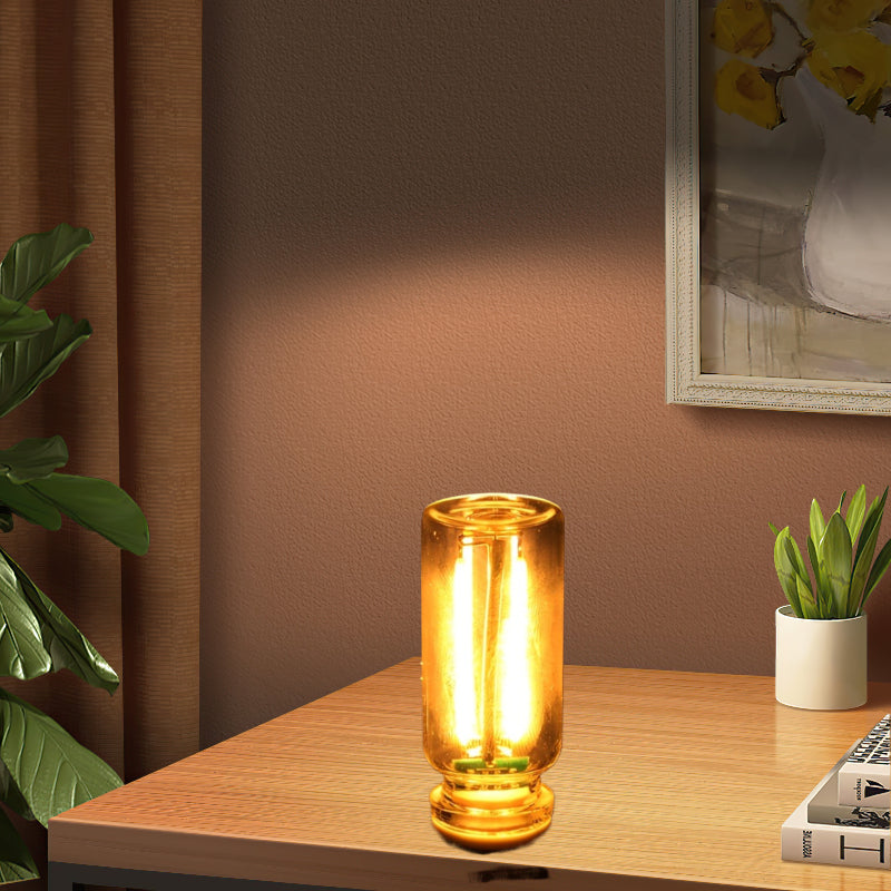 SB Touch Control Table Lamp with Adjustable Brightness Glass Shade Modern Design for Bedroom Car Holiday Decor Night Light