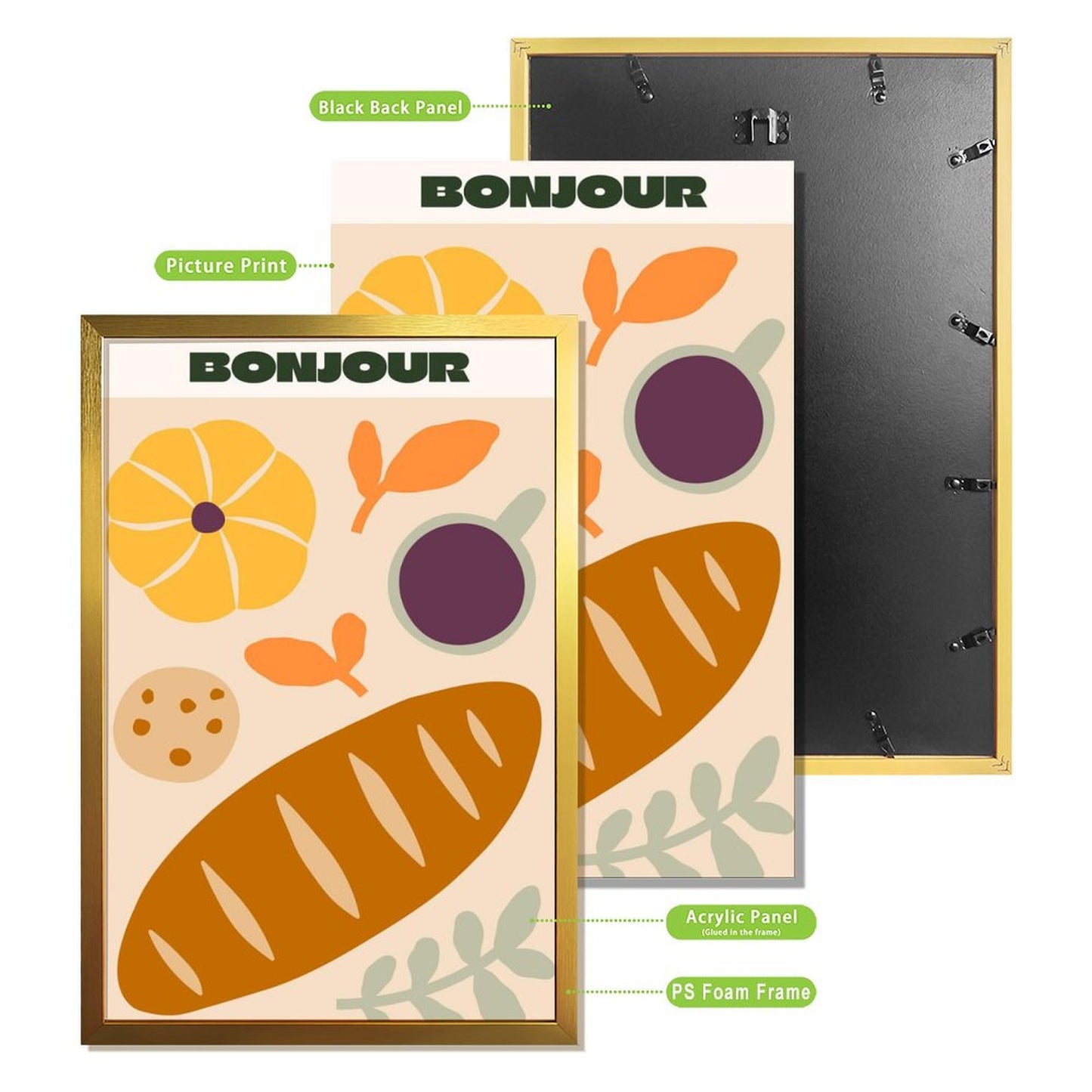 Bonjour French Breakfast Wall Art – Modern Kitchen Decor Print-15
