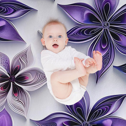 Purple Floral Anti-Pilling Flannel Blanket – Soft Warm Bed Sofa Throw