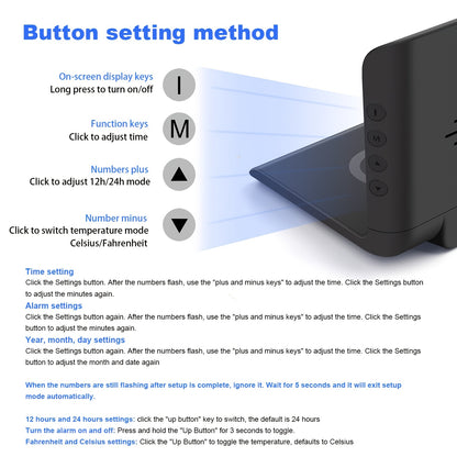 Multifunctional Wireless Charging Station Time Temperature Alarm Clock for Bedroom Desk Works with iPhone 16 15 14 13 12 11 Series AirPods Pro 2 3 4 Samsung S25 S23 S22 S21 S20 Galaxy Buds