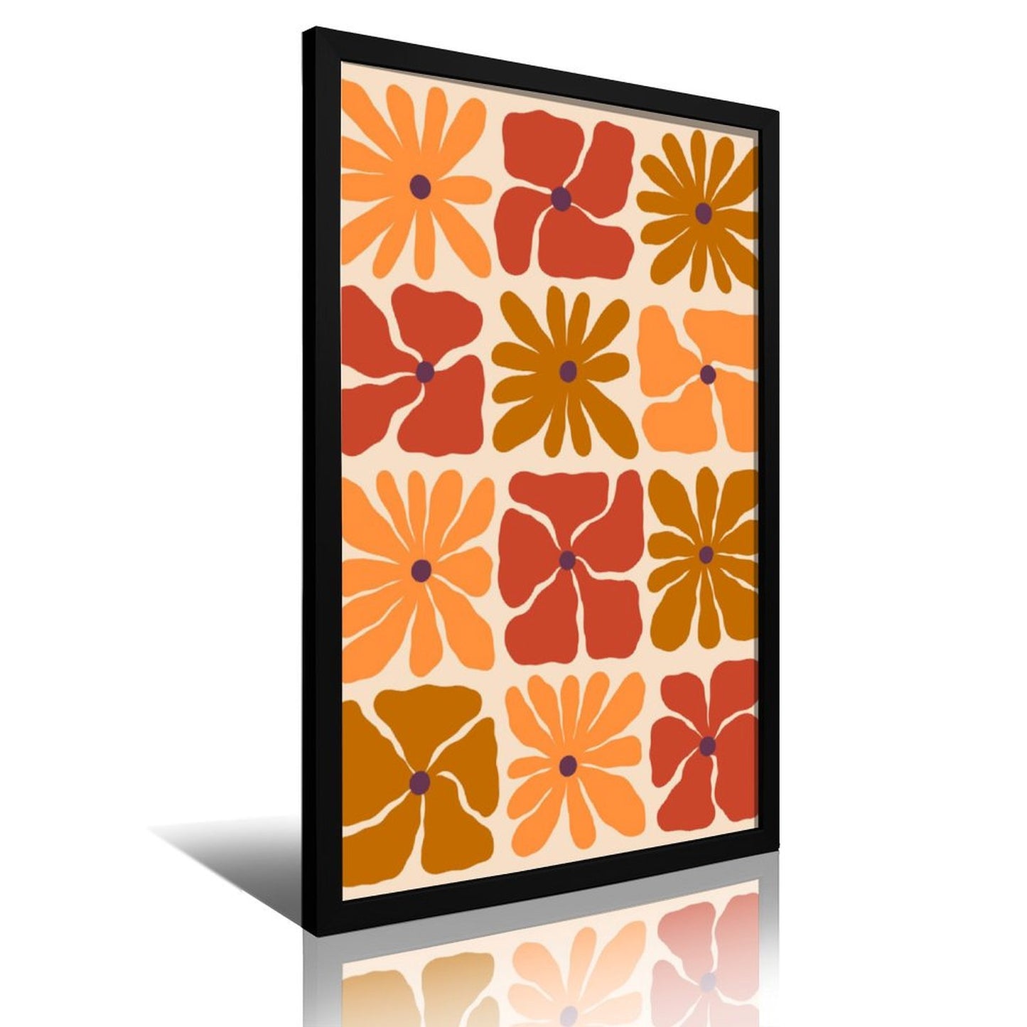 Abstract orange blossom oil painting framed art mural 7