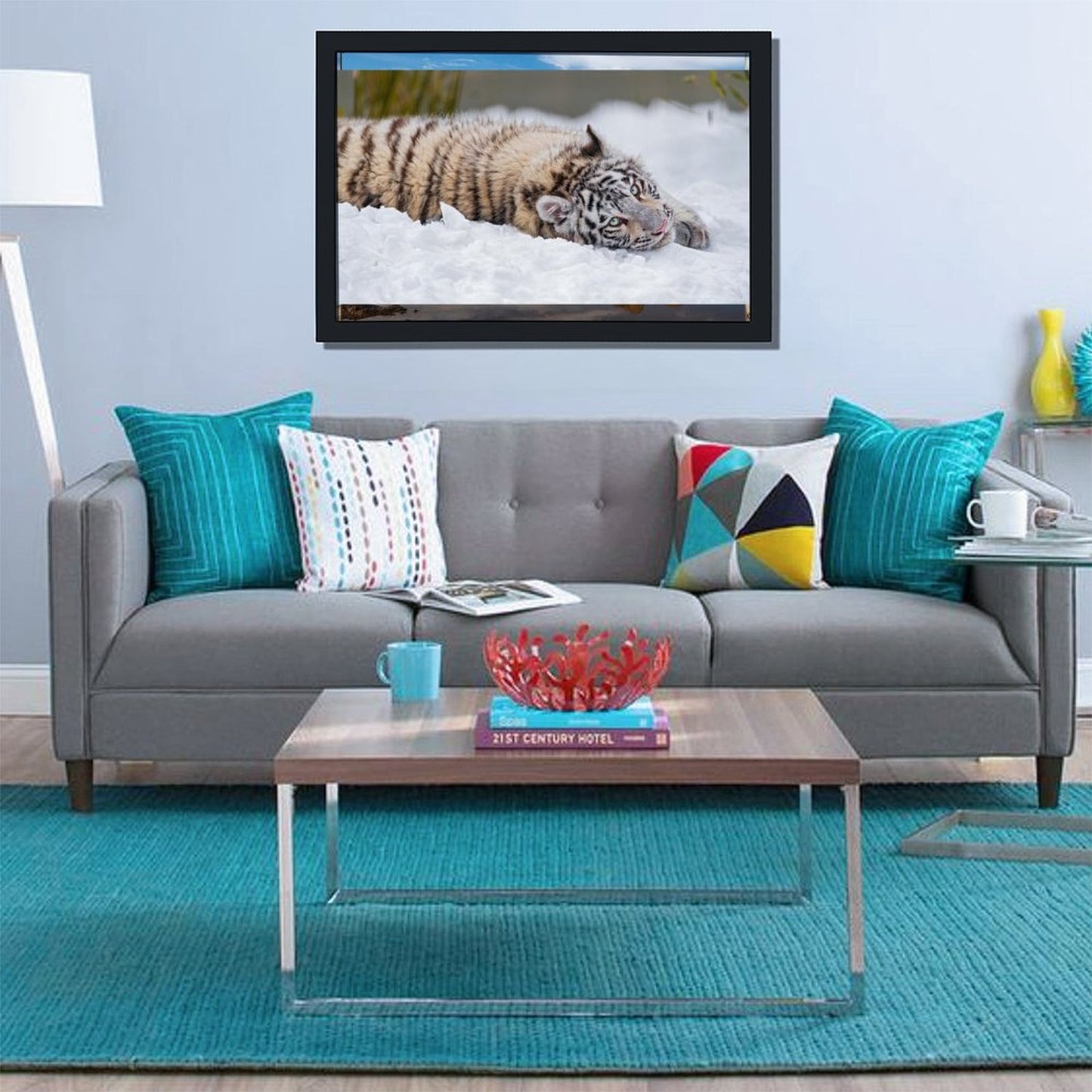 Snow Tiger Cub Canvas Wall Art – Modern Framed Home Décor (19)
