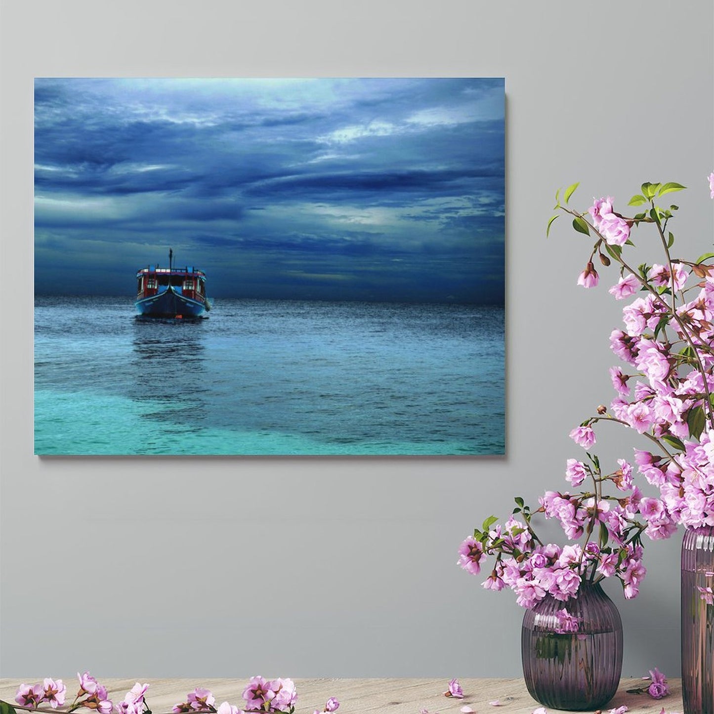 Ready-to-Hang Framed Painting, Easy Wall Mounting Kit