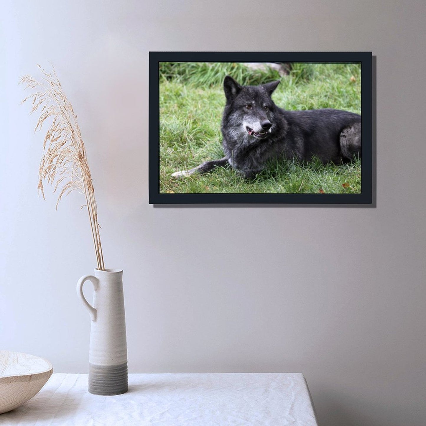 Black Wolves Wall Picture Wildlife Animal Canvas Art-33