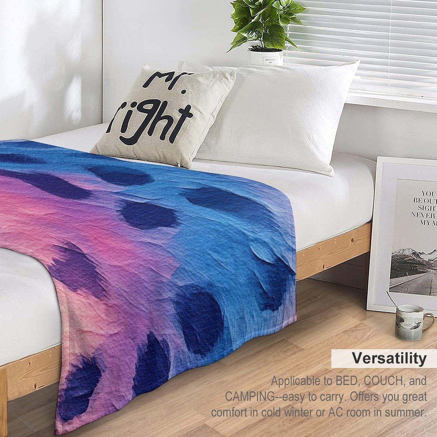 Soft Flannel Throw Blanket Colorful Animal Print