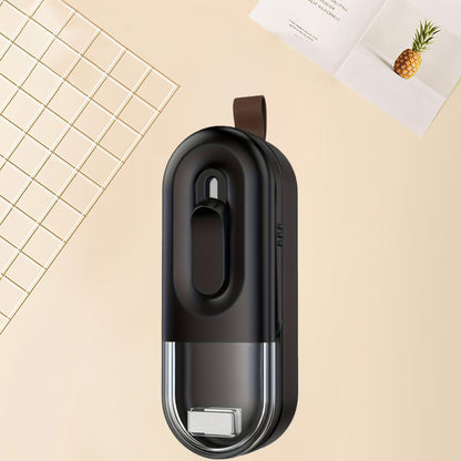 Black Mini Bag Sealer 2in1 Heat Sealing and Cutting Machine Portable Vacuum Welder for Food Storage Plastic Bags