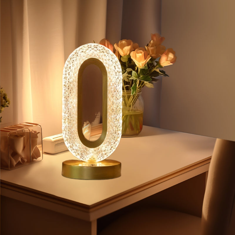 Elegant Oval Crystal USB Table Lamp for Bedroom Living Room Office Night Light Decorative Creative Lighting