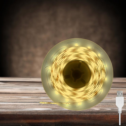 Smart LED Strip Light with Motion Sensor USB Powered 5V Flexible Lighting for Bedroom Kitchen Wardrobe Living Room TV Backlight Easy Install Wall Mount