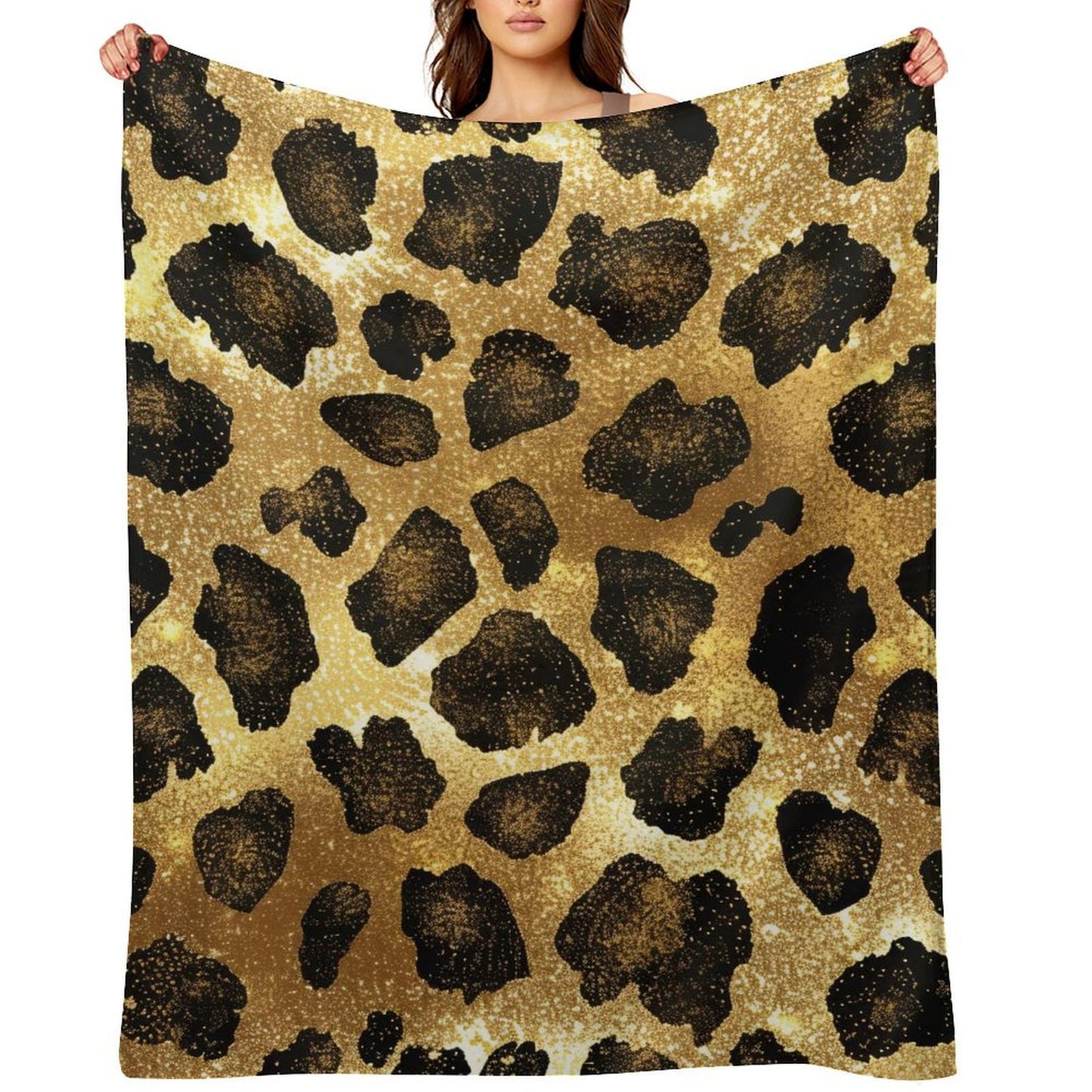 Soft Anti-Pilling Flannel Blanket with Leopard Print Design