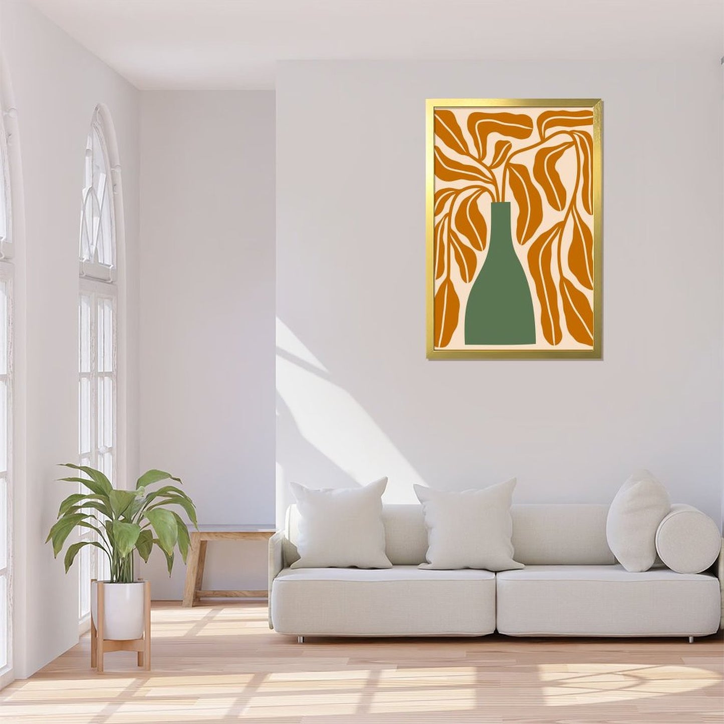 Minimalist Leaf and Vase Framed Wall Decor-20
