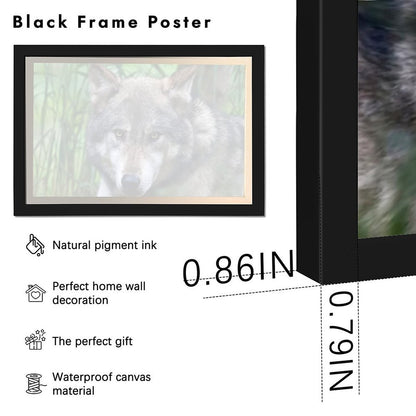 Wolf Pair Canvas Painting Forest Animal Wall Picture-35