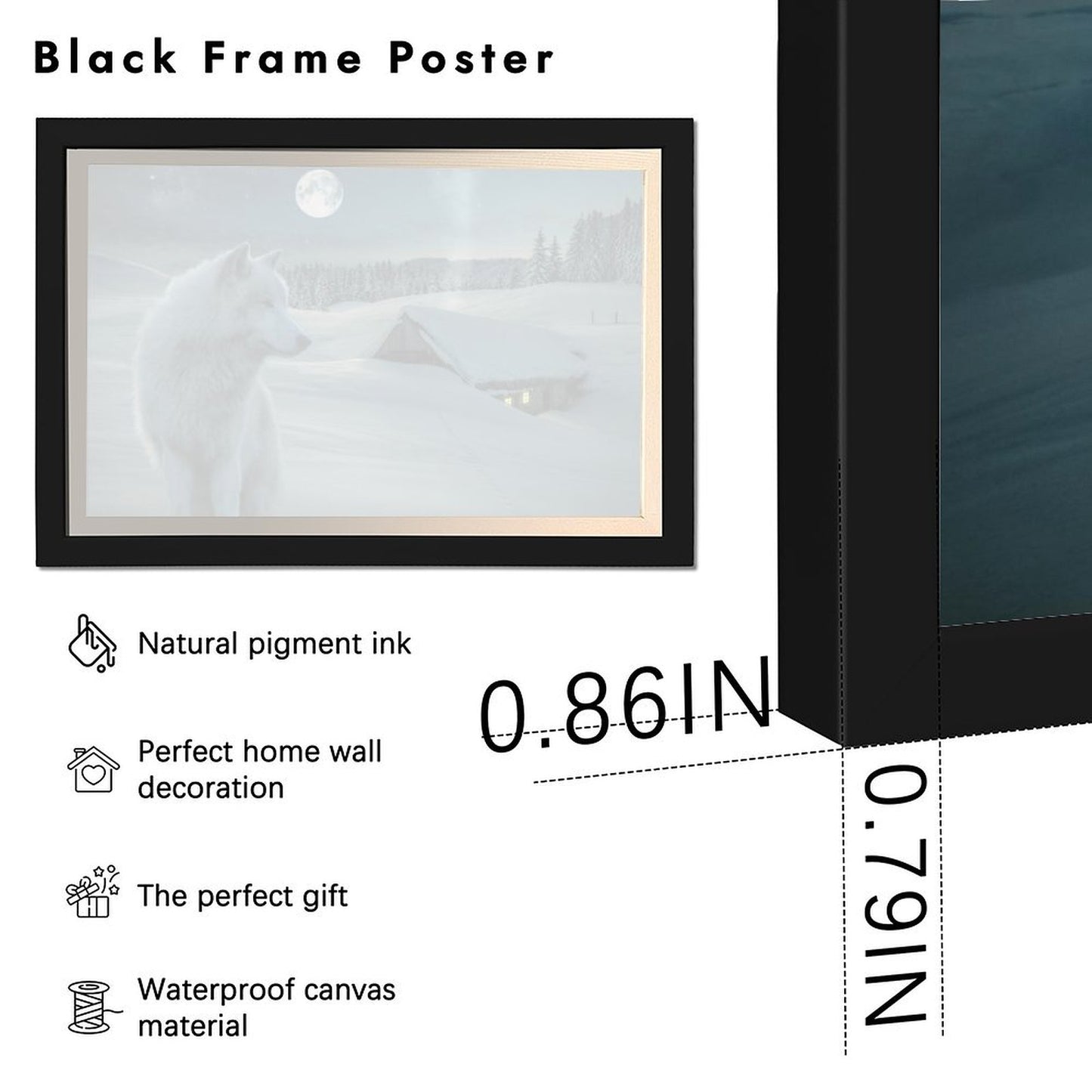 Wolf Couple Wall Art Nature Wildlife Canvas Decoration-54