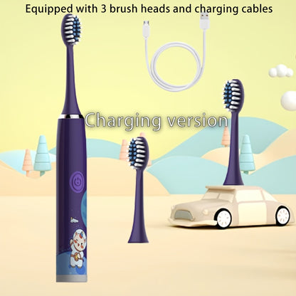 Rechargeable Electric Toothbrush with 2-Min Smart Timer 5 Speeds Easy Control Cute Cartoon Long Battery Life Gentle Care Cavity Prevention iPX7 Waterproof Soft Bristles Great Gift for Family Friends Holiday