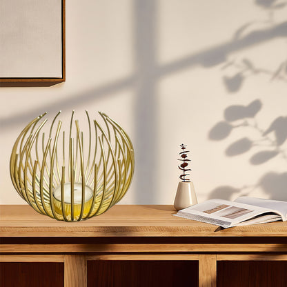 Handmade Iron Art Circle European Candle Holder for Romantic Ambiance