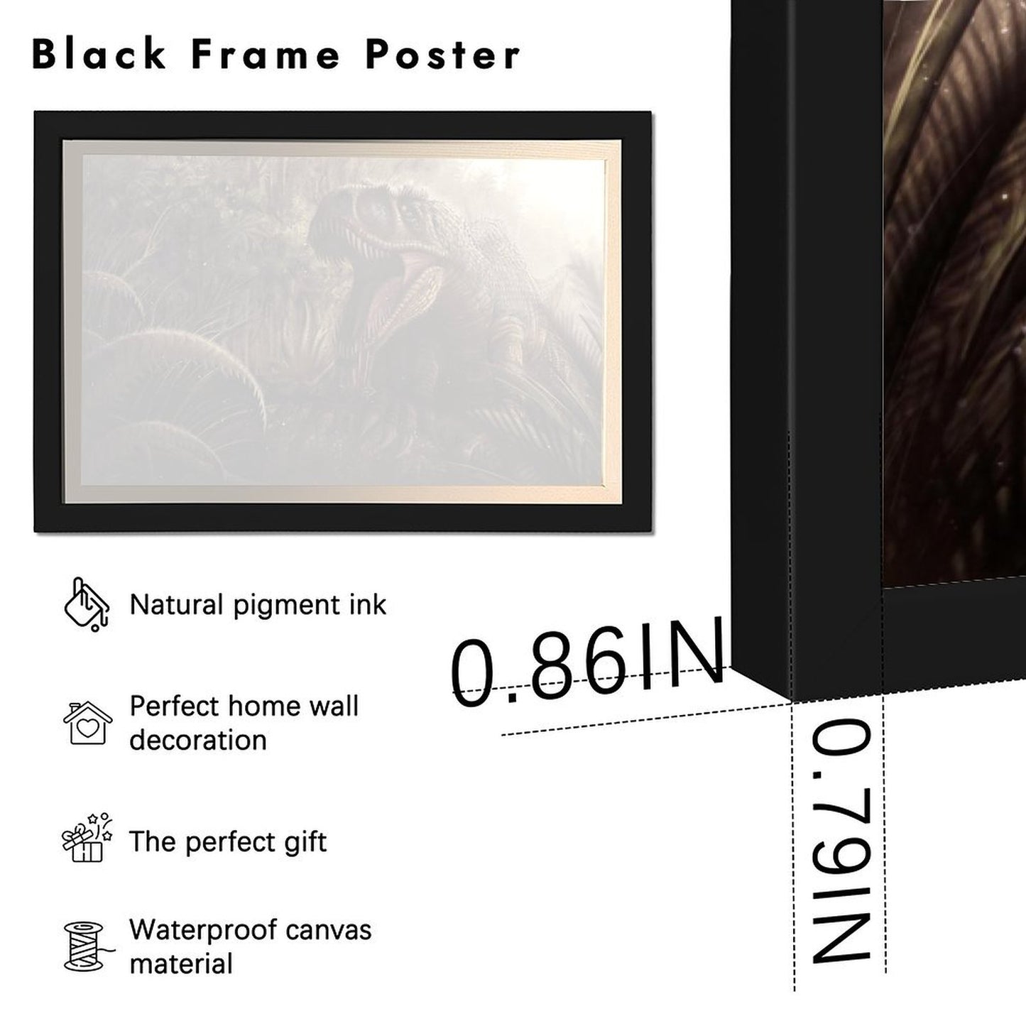 T-Rex Roar Canvas Wall Picture Jurassic Home Decor-02