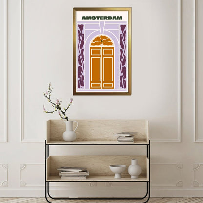 Amsterdam Abstract Door Art Print, Modern Wall Decor Poster-17