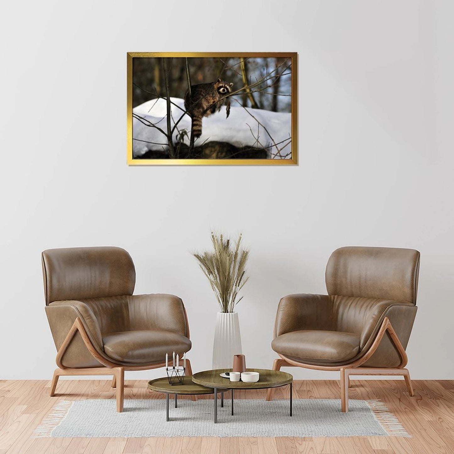 Forest Raccoon Wall Art Canvas Print Nature Decoration-06