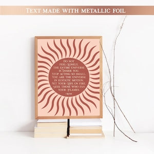 Rumi Quote Wall Art - Set Your Life on Fire - Rumi Poetry Art - Gold Foil - 8.5x11 inches