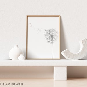 Dandelion Gold Foil - Gold Foil Dandelion Art Print - Gold Floral Print - Dandelion Wall Art - Gold Room Decor - Botanical Art