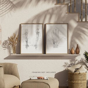 Physical Therapist Gifts - Hand Muscle Anatomy - Hand Massage Therapist Gift - Arm Muscle Anatomy - Massage Decor - Gold Foil Print