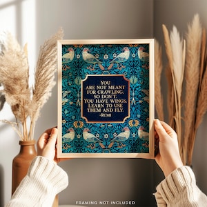 Rumi Quote Print - Gold Foil Print - Rumi Inspirational Quote - William Morris Art - Graduation Gift