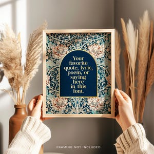 Custom Gold Foil Print - Custom Lyric Print - Your Quote Here - Personalized Gold Foil Print - Custom William Morris Art