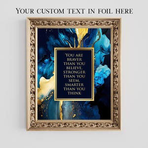 Custom Quote Gold Foil Print: Personalized Wall Art