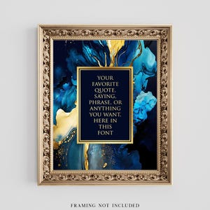 Custom Quote Gold Foil Print: Personalized Wall Art