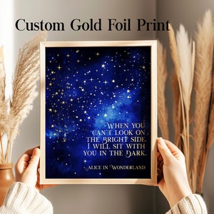 Custom Quote Gold Foil Print: Starry Night Wall Art (8.5x11 inches)