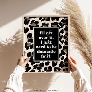 Funny Anxiety Gold Foil Print: Leopard Print Sarcastic Wall Art