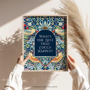 What's the Best that Could Happen, Gold Foil Print, Uplifting Wall Art, Aesthetic Room Decor for Office or Apartment, Encouraging Gift