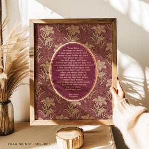 Jane Austen Persuasion Print: Captain Wentworth Love Letter, Gold Foil, William Morris Floral