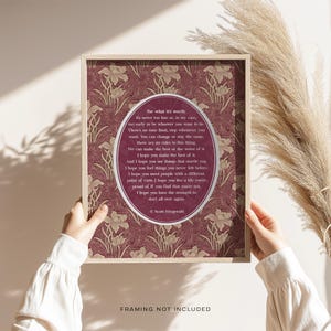 For What its Worth - F Scott Fitzgerald Quote - Coquette Decor for Home or Apartment - Gold Foil Print - Literary Quote - 8.5x11 inch