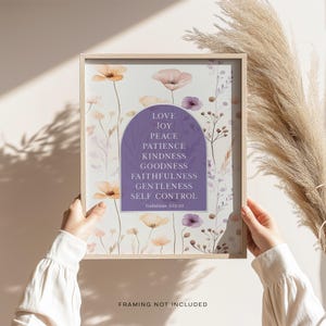 Gold Foil Fruit Of The Spirit Print: Christian Scripture, Wildflower Art