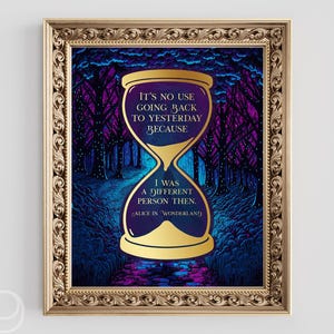 Alice in Wonderland Gold Foil Art Print: Bookish Decor
