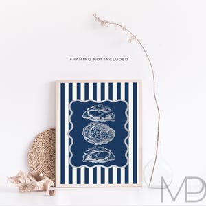 Gold Foil Oyster Art Print: Beachy Coastal Wall Decor