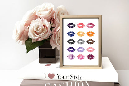 Watercolor Lips Print - Lipstick Art - Lipstick Print - Watercolor Make Up - Make Up Print - Make Up Art - Fashion Print - Modern Fashion