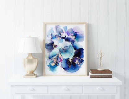 Fluid Art - Blue Abstract Art - 18x24 Painting - Alcohol Ink Art - Modern Art - Blue Abstract Painting