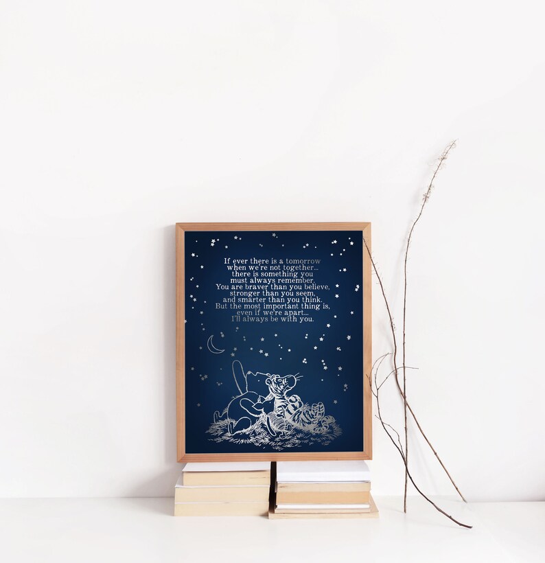 Winnie the Pooh Quote - You Are Braver Than You Believe - Gold Foil Print - 8.5x11 inches